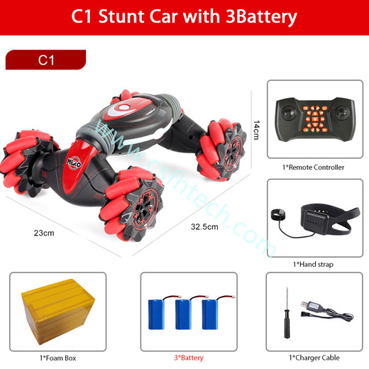 Csfhtech 2021  Remote Control Stunt Car Gesture Induction Twisting Off-Road Vehicle Light Music Drift Dancing Side Driving RC Toy Gift for Kids