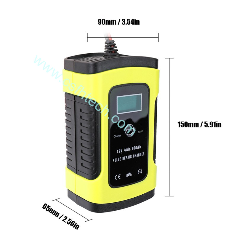 Csfhtech 12V 6A Automatic Battery Charger Power EU US LCD Screen Intelligent Fast Charging Units For Car Motorcycle Pulse Repair Charger (6).jpg