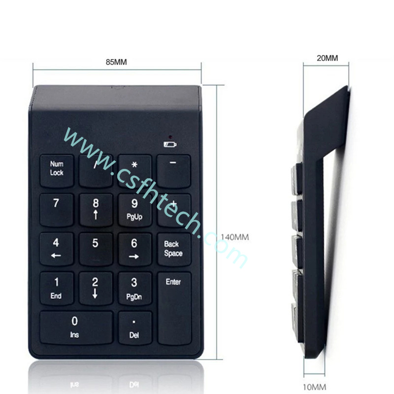 Csfhtech Portable Small-Size 2.4GHz Wireless Numeric Keypad Numpad 18 Keys Digital Keyboard For Accounting Teller Laptop Notebook Tablets (5).jpg
