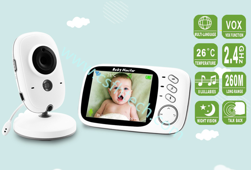 Csfhtech Baby Monitor High Resolution Wireless Video 3.2 Inch Baby Nanny Security Camera Night Vision Temperature Monitoring Babysitter (1).jpg