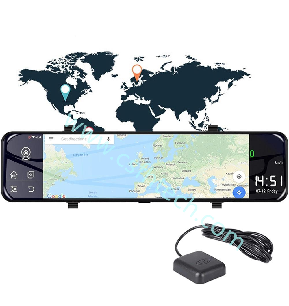9 Csfhtech 12 Inch Car Mirror Android 8.1 Dvr Dash Camera 1080P Dual Camera Wifi GPS Navigation ADAS Remote Car Video Surveillance (9).jpg
