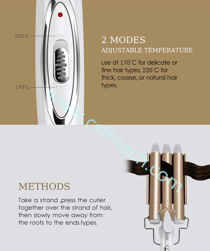 4 Professional Hair Tools Curling Iron Ceramic Triple Barrel Hair Styler Hair Waver Styling Tools Hair.jpg