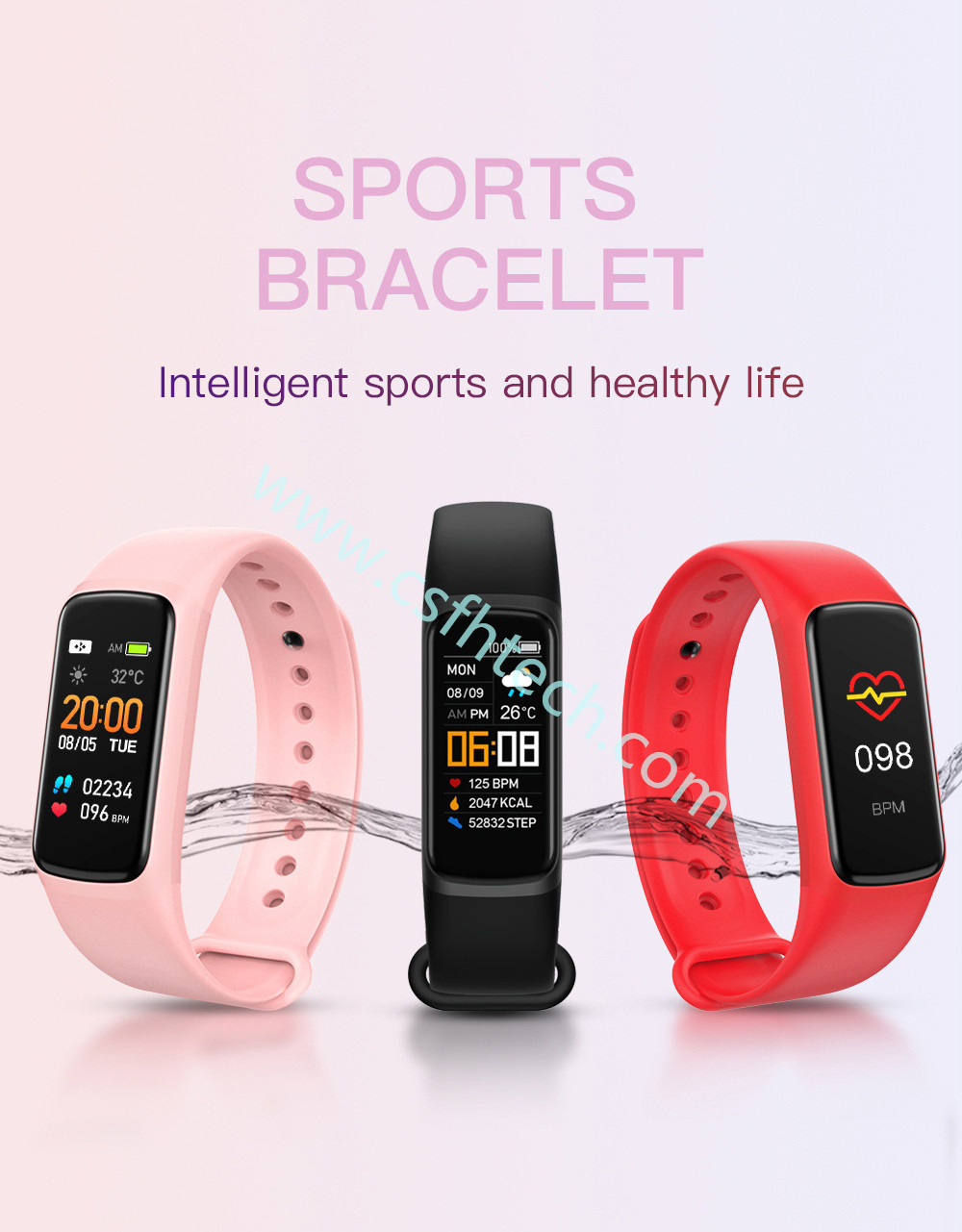 1 Smart Bracelet Heart Rate Blood Pressure Monitor Fitness Bracelet Waterproof Sleep Tracker Smart Band Watch.jpg