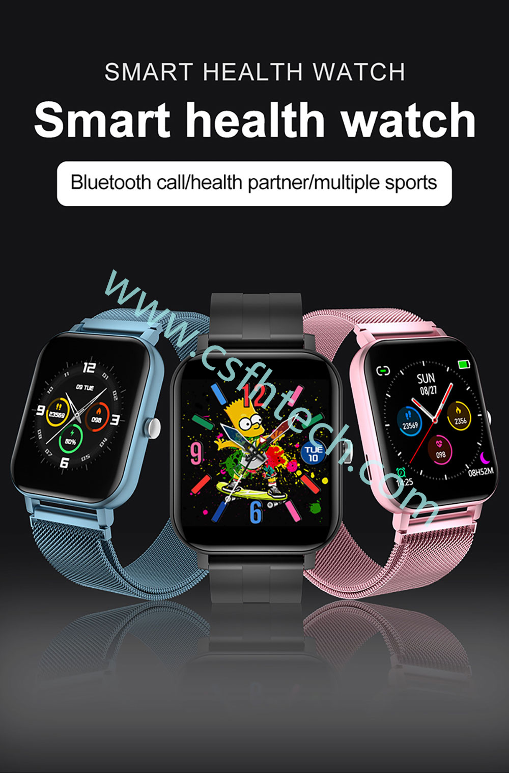 Csfhtech  1 Bluetooth Call Smart Watch Men Full Touch Screen Blood Pressure Smartwatch Women Heart Rate Monitor (1).jpg