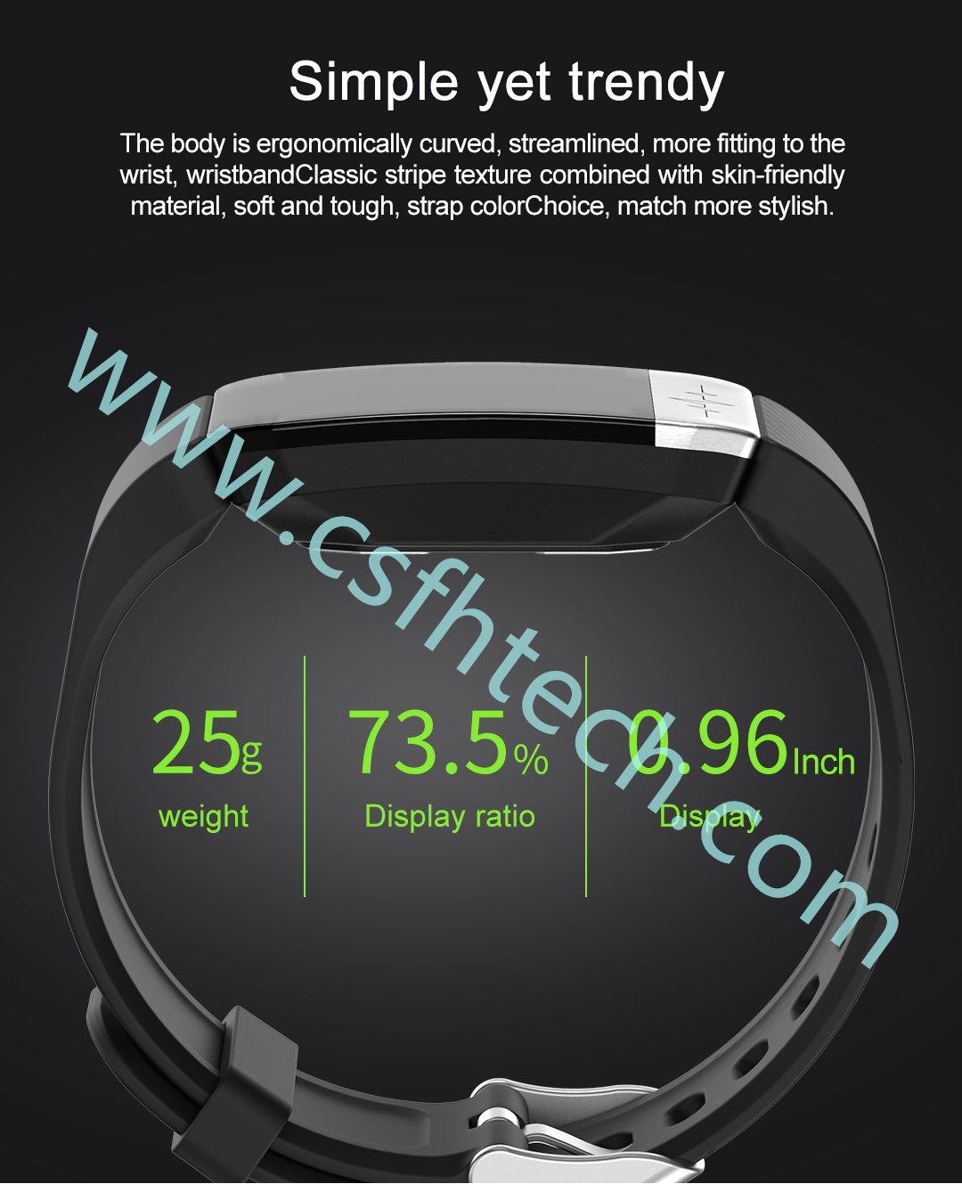 Csfhtech  T1 Smart Watch Band Temperature Measure ECG Heart Rate Blood Pressure Monitor Weather Forecast Drinking Remind men women (10).jpg