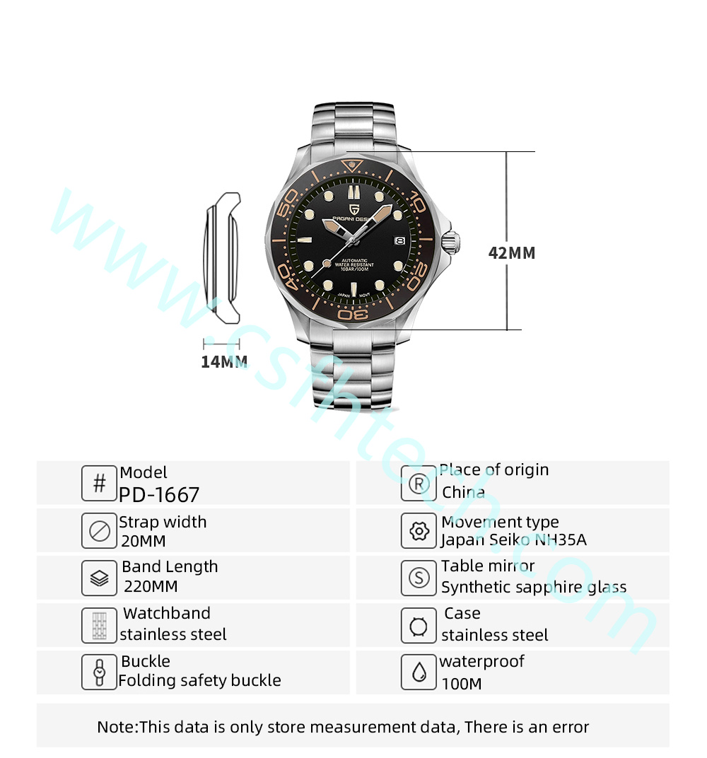Csfhtech  007 PAGANI DESIGN Men's Watches Brand luxury Mechanical Watches For Men Automatic Watch Men 100M Waterproof Clock Mans (4).jpg