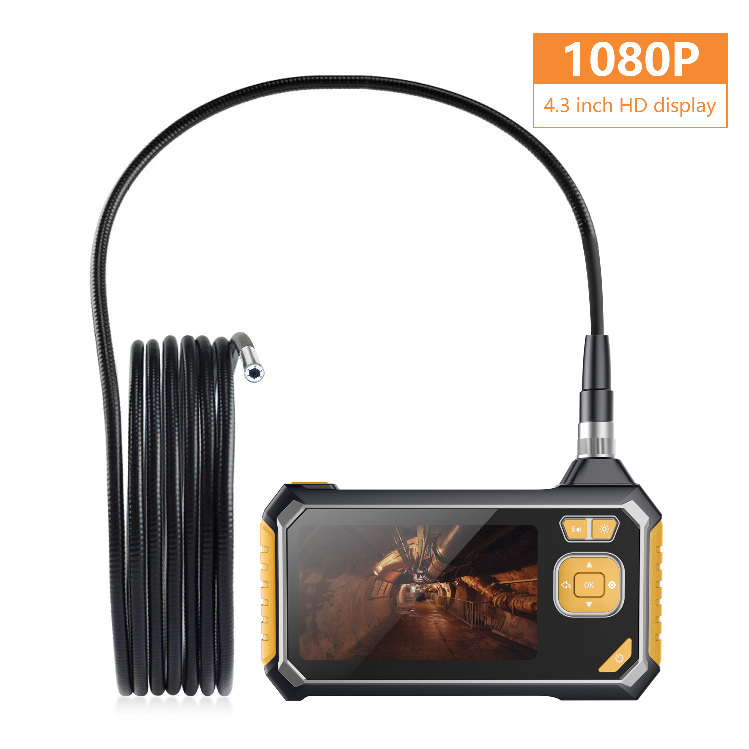 2019 The Best Quality Cheap ROTEK Industrial Endoscope, Inspection Camera 4.3 Inch Color LCD Screen, Semi-rigid Handheld Video Borescope HD1080P with 6 LED, Waterproof Snake Camera with 2600mah Lithium Battery - 5 Meter Made In China Factory 