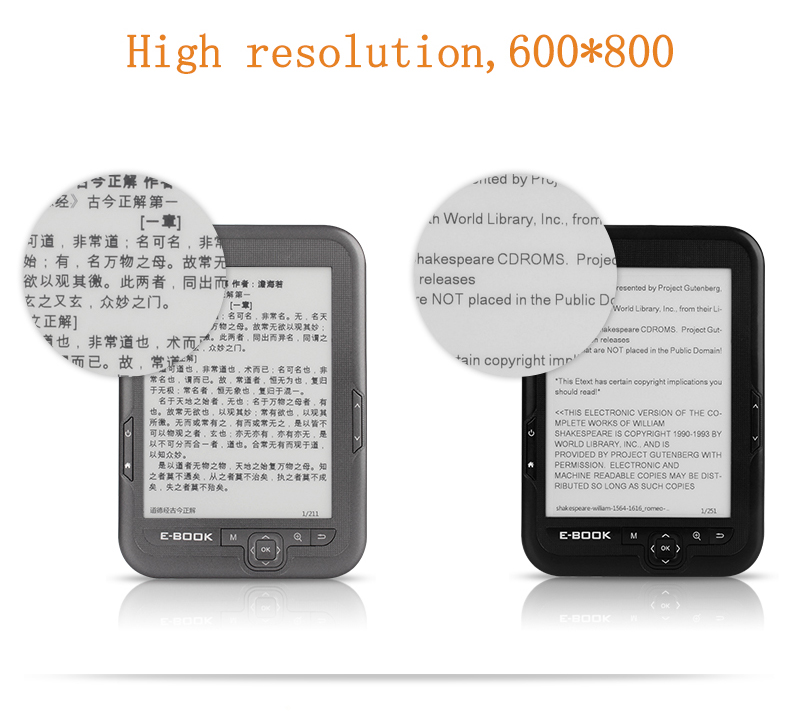 2020 The Best New 6 Inch 16GB Ebook Reader E-Ink Capacitive E Book Light Eink Screen E-Book E-Ink Made In China Factory 