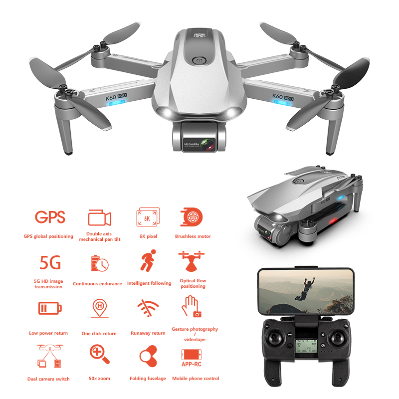 2020 The Best New GPS Drone 5G Professional Aerial Photography 6K Dual Camera Follow Me and Brushless Motor Foldable Quadcopter Drone Made In China Factory 