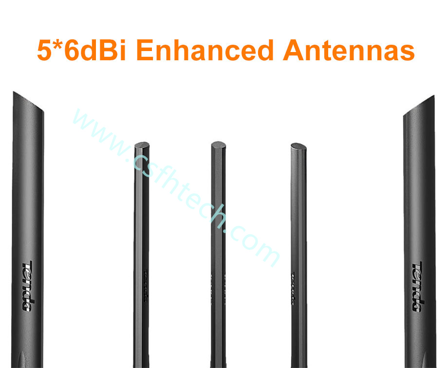 Csfhtech New Tenda AC11 Gigabit Dual-Band AC1200 Wireless Router Wifi Repeater with 5*6dBi High Gain Antennas Wider Coverage, Easy setup