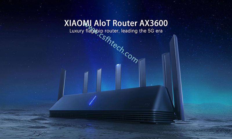 Csfhtech Xiaomi AX3600 AIoT Router Wifi6 Dual-Band 2976Mbs Gigabit Rate WPA3 Security Encryption Mesh Wifi External Signal Amplifier