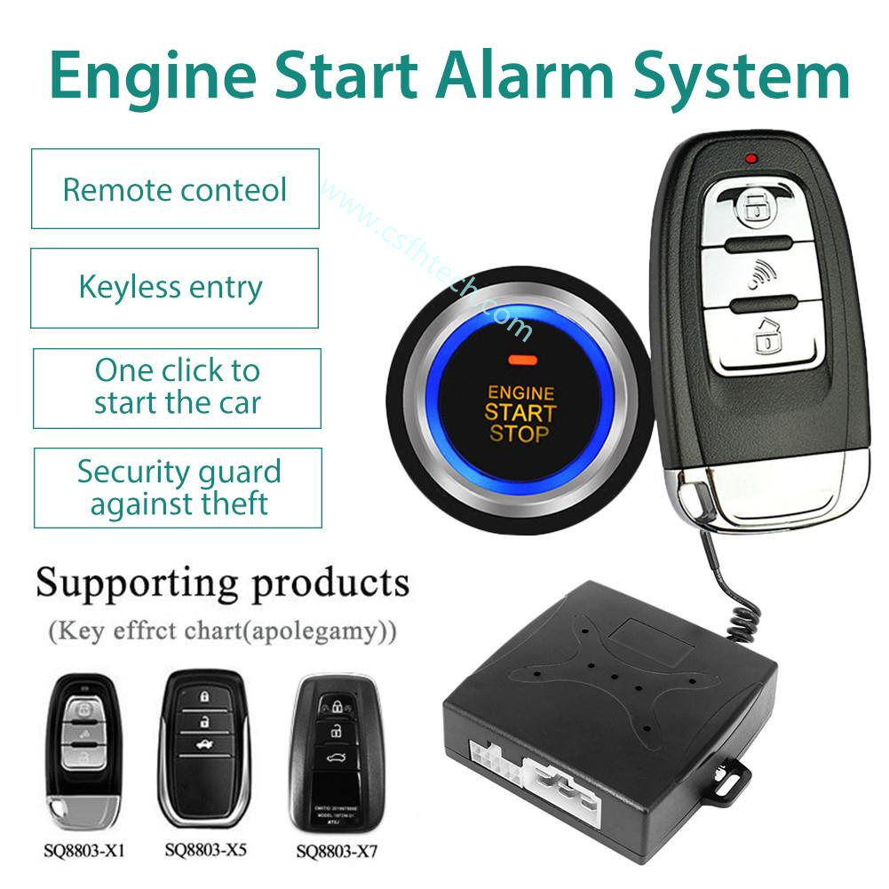 Csfhtech 12V Car SUV Keyless Entry System Engine Start Alarm System Push One-button Start System Remote Starter Stop Car Accessories