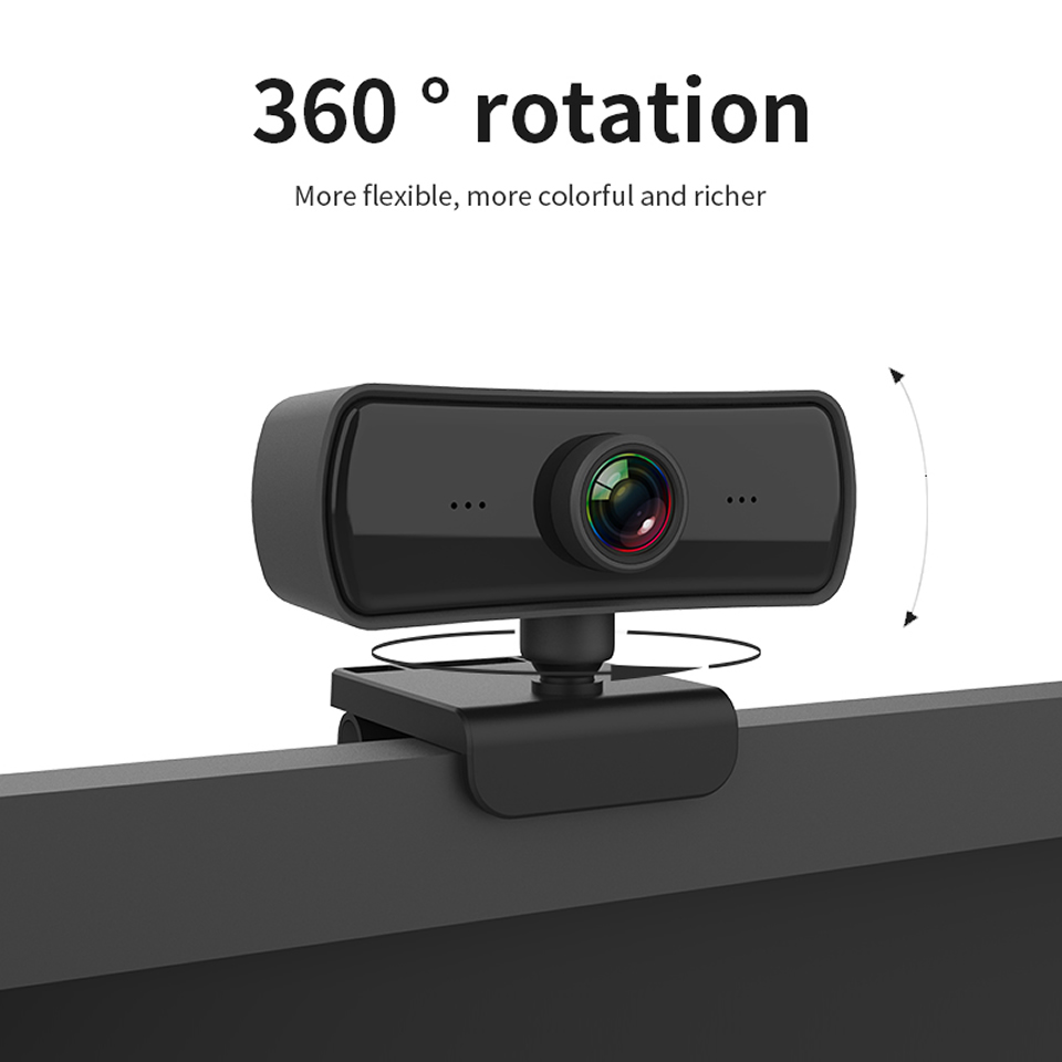 Csfhtech 2K 2040*1080P Webcam HD Computer PC WebCamera with Microphone Rotatable Cameras for Live Broadcast Video Calling Conference Work