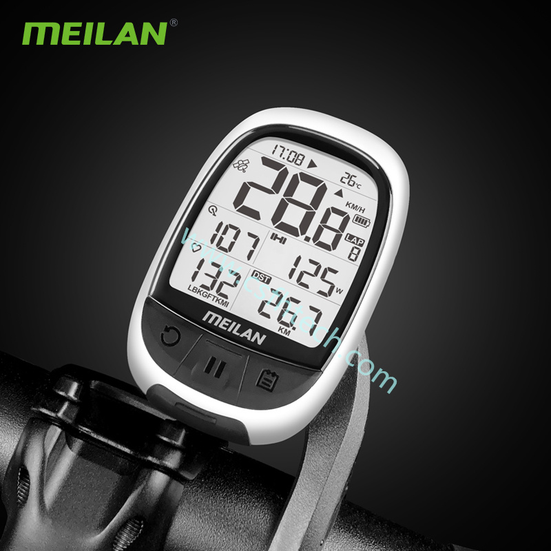Csfhtech Meilan M2 GPS Bicycle Computer Wireless Speedometer BLE4.0/ANT+ Bike Odometer Speed / Cadence Sensor Heart Rate Monitor Optional