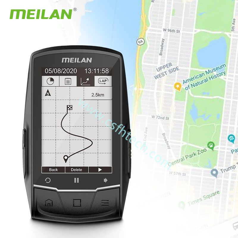 Csfhtech Meilan M1 Bike GPS bicycle Computer GPS Navigation BLE4.0 speedometer Connect with Cadence/HR Monitor/Power meter (not include)