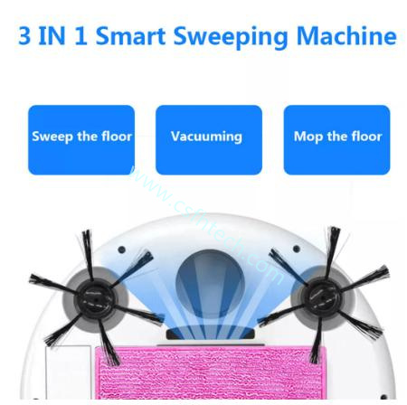 Csfhtech Smart Floor Vacuum Cleaner 3-In-1 Auto Rechargeable Smart Sweeping Robot 1800Pa Multifunctional Cleaner Dry Wet Sweeping
