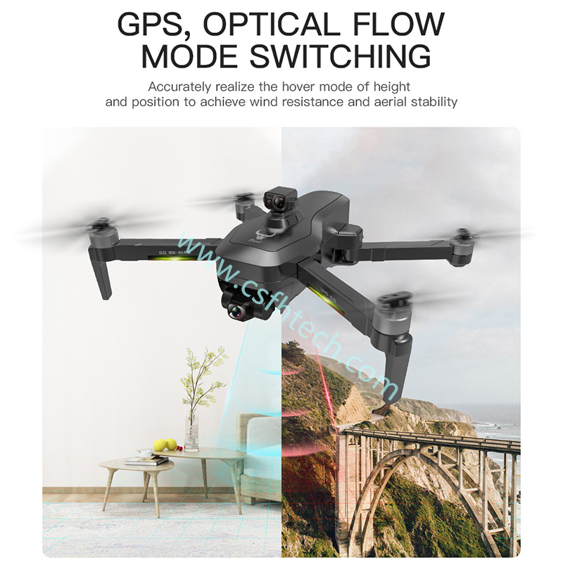 Csftech 2021 SG906/SG906 Pro 2 drone 4k HD mechanical 3-Axis gimbal camera 5G wifi gps system supports TF card drones Professional Brushless RC UAV distance 1.2km 