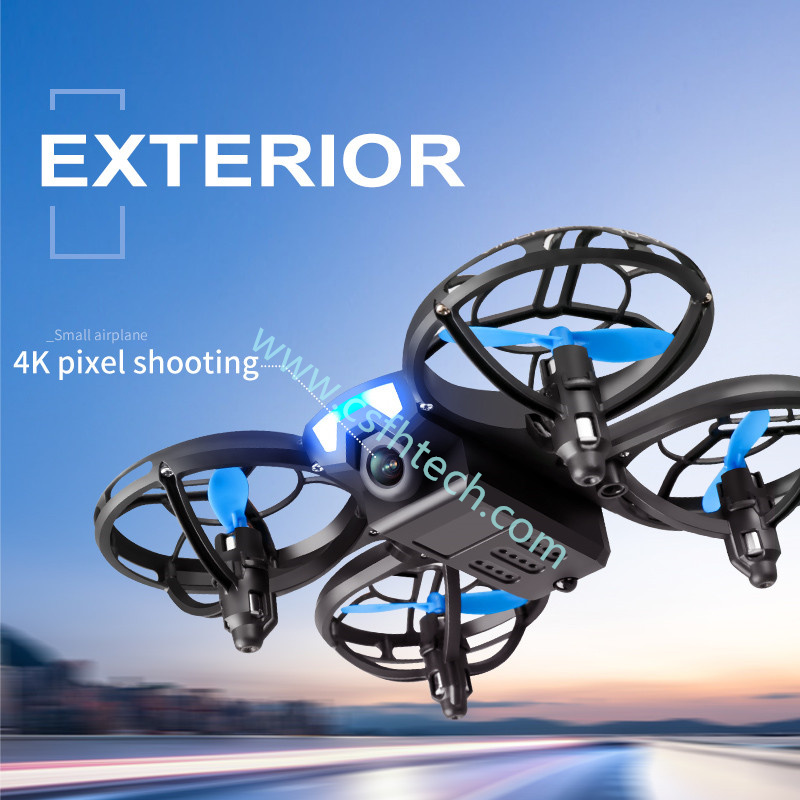 Csfhtech V8 Mini Drone 4K 1080P HD Camera WiFi Fpv Air Pressure Altitude Hold Black Quadcopter RC Drone RC Toy