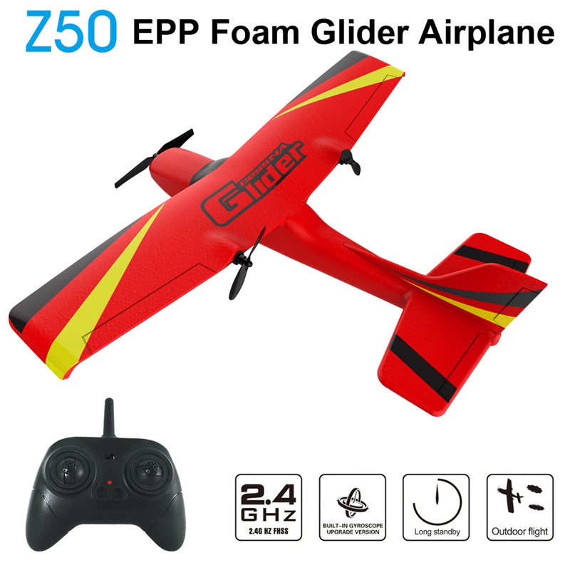 Csfhtech  Z50 RC Plane EPP Foam Glider Airplane Gyro 2.4G 2CH Remote Control Wingspan 25 minutes Flight Time RC Airplanes Toy