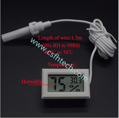 CsfhtechMini Digital Humidity Meter Thermometer Hygrometer Sensor Gauge LCD Temperature Refrigerator Aquarium Monitoring Display Indoor