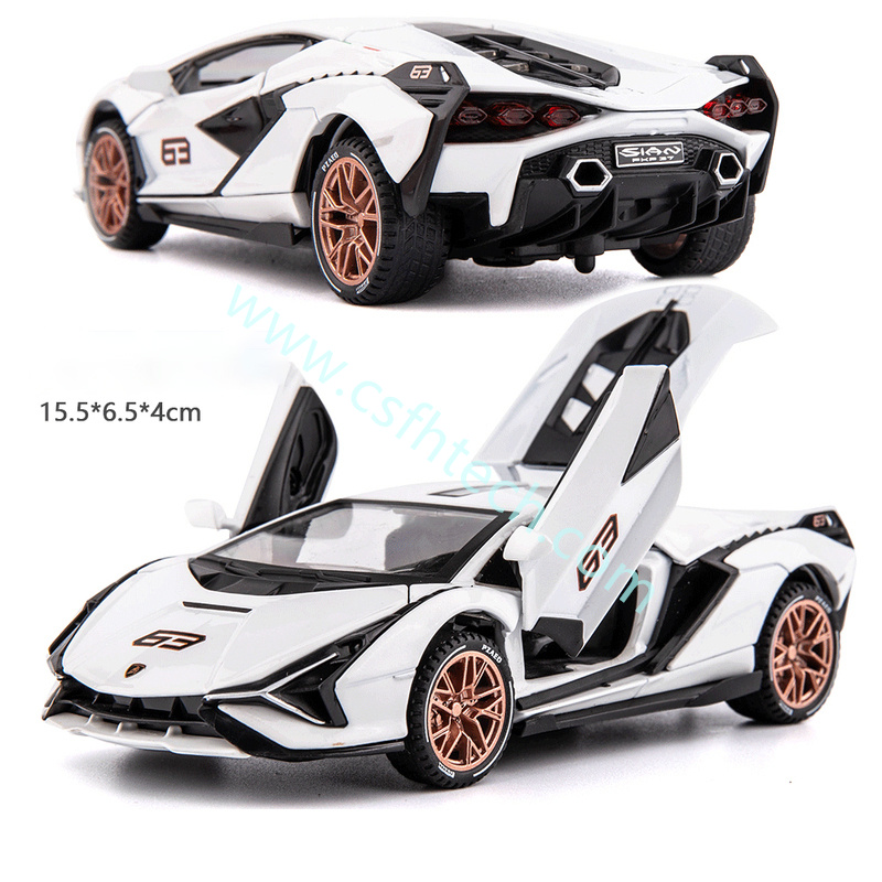 Csfhtech   New 1:32 Lambor Sian Car Alloy Sports Car Model Diecast Sound Super Racing Lifting Tail Hot Car Wheel For Children Gifts