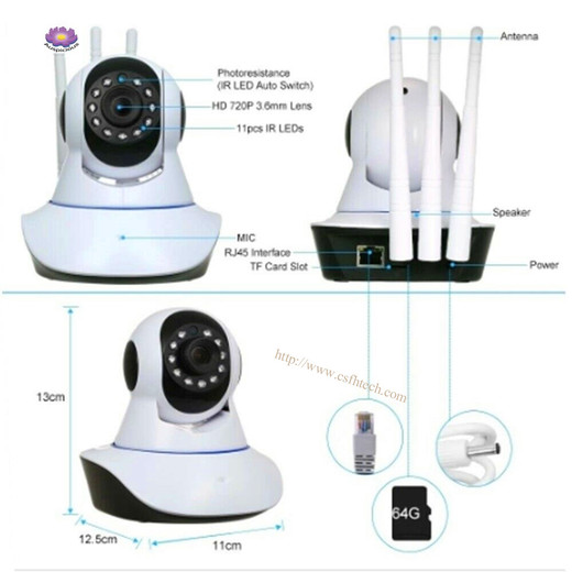 1080P 3.6mm 2.0MP Lens Super Clear Wired Wireless Security Wifi IP Camera Night Vision Two Way Audio Smart Home Video System Baby Pet Home Office V380 Monitor