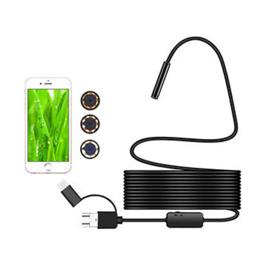 3 In1 Digital Ear Endoscope Scope Around USB Computer Andriod Type-c Connected Ear Inspection Camera with Vedio Light 