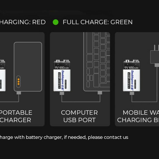 OEM ODM USB Batterys,9V Charger Batterys