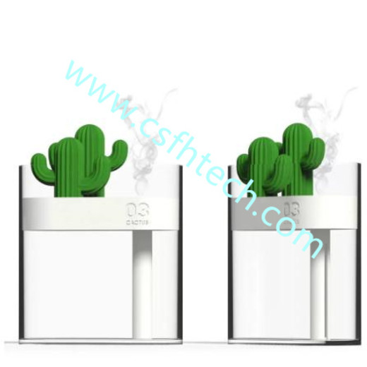 Csfhtech Clear Cactus Ultrasonic Air Humidifier 160ML Color Light USB Air Purifier Anion Mist Maker Water Atomizer