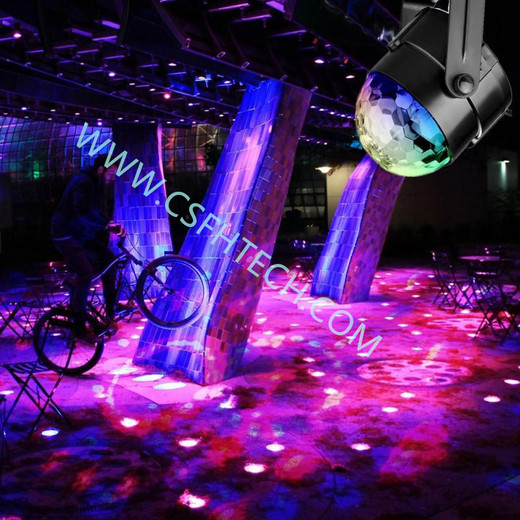 csfhtech Globleseller Colorful Sound Activated Disco Ball LED Stage Light 3W RGB Laser Projector Light Lamp For Home KTV Bar Christmas Party Kids Gift