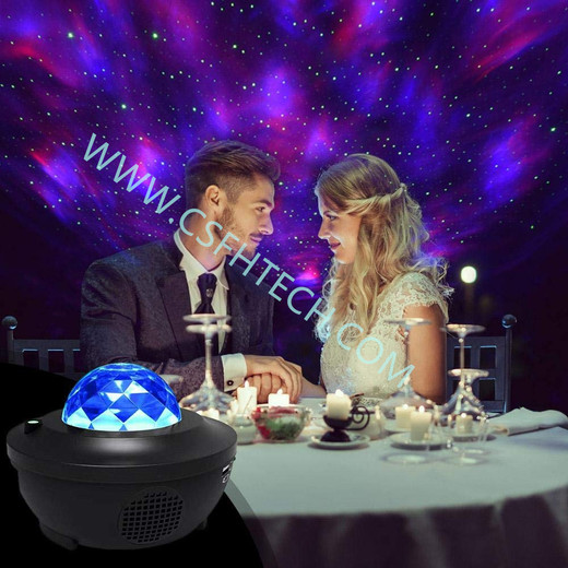 csfhtechGlobleseller Colorful Starry Projector Light Sky Galaxy Bluetooth USB Voice Control Music Player StarLED Night Light Romantic Projection Lamp