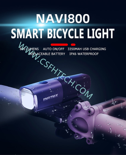 Csfhtech 2021 New Light Smart Headlights Enfitnix Navi800 USB Rechargeable Road Mountain Bike Smart Headlights 800 lumens long life time