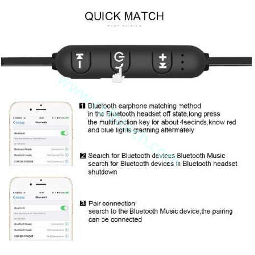 Csfhtech 5.0 Bluetooth Earphone Sports Neckband Magnetic Wireless Neckband Magnetic Wireles Earbuds Music Metal Headphones With Mic For All Phones