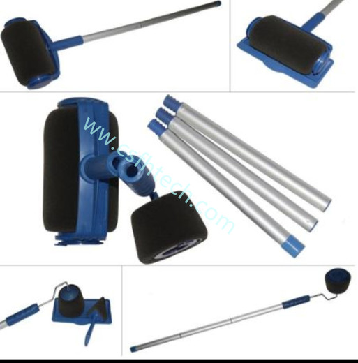 csfhtech Multi-function Office Room Home Garden Wall Painting Tool Roller Paint Brush Set - Blue  8Pcs Multifunctional Household Use Wall Decorative Paint Roller Brush Handle Tool DIY Easy to Operate Painting Brush Tools 