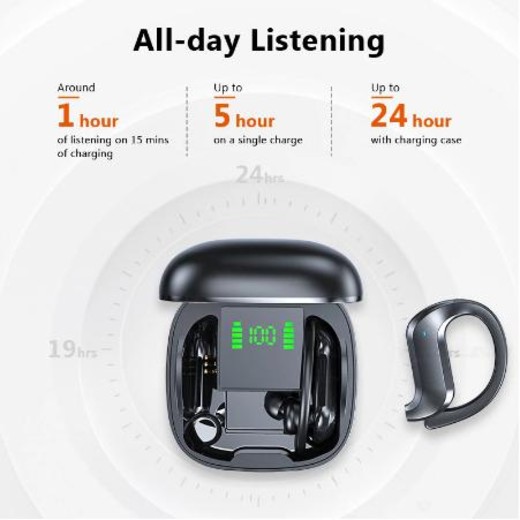 Csfhtech Bluetooth Earphone Led Display Wireless Headphone TWS With Microphone Stereo Earbuds Waterproof Noise Cancelling Headsets