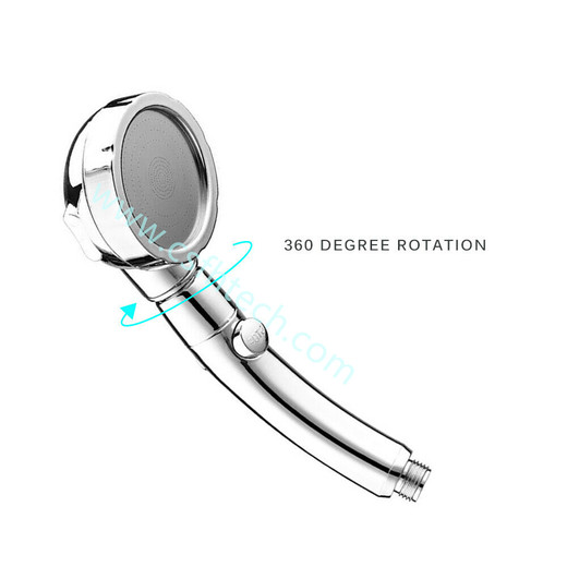 Csfhtech  360 degree rotatable 3 Modes shower head with Water Control Button High-pressure water-saving Rain shower watering