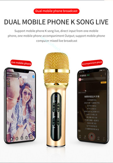 Csfhtech Portable Professional Karaoke Condenser Microphone Sing Recording Live Microfone For Mobile Phone Computer With ECHO Sound Card