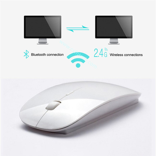 Csfhtech Wireless Dual Mode 2 In 1 Cordless Bluetooth 5.0 + 2.4Ghz Mouse 1600 DPI Ultra-thin Ergonomic Portable Optical Mice For PC