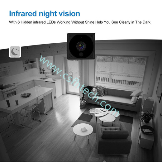 Csfhtech Action Camera 1080P Night Vision Mini Camera Wifi Magnetic 120° Wide Angle Wireless IP Camera Built-in Battery AP Hotspot Camera