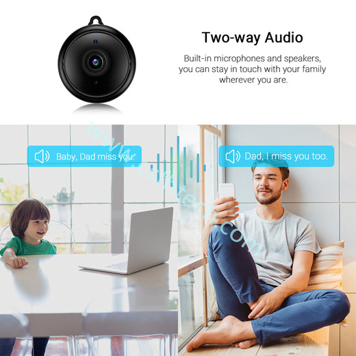  Csfhtech Mini Wifi IP Camera HD 1080P Wireless Indoor Camera Nightvision Two Way Audio Motion Detection Baby Monitor V380