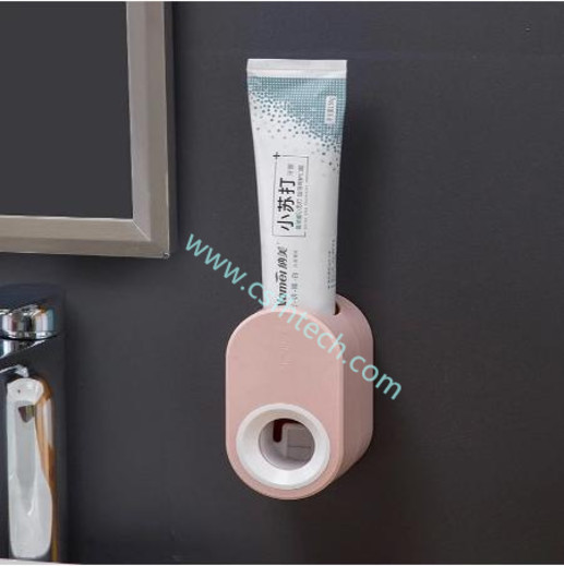 Csfhtech Fully Automatic Toothpaste Dispenser Hole Punched Toothbrush Toothpaste Storage Shelf Wall Hangers Lazy Extrusion Useful Product