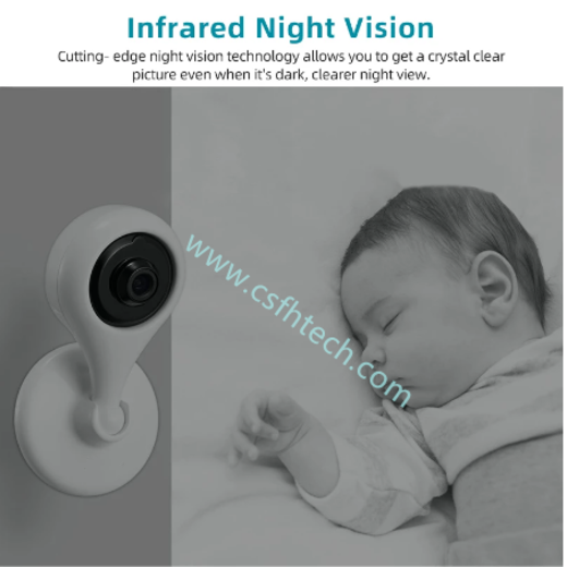 Csfhtech  Baby Monitor With Camera 1080P HD Wireless WiFi Night Vision Two-Way Voice Home Security Motion Detection Alarm Baby Camera
