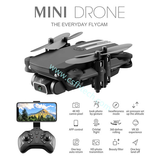Csfhtech 2020 New Mini Drone 4K 1080P HD Camera WiFi FPV Air Pressure Height Maintenance, Portable Foldable Quadrotor dron Children Toy