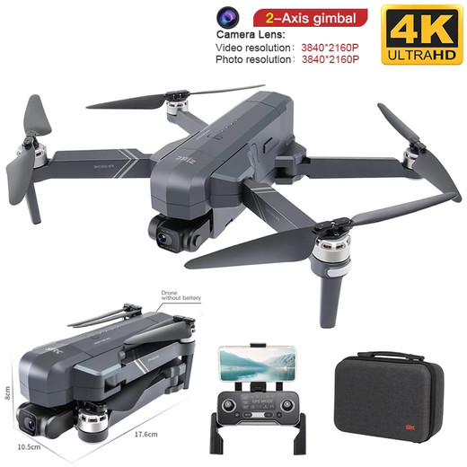 Csfhtech  NEW F11 PRO Professional 4K HD Camera Gimbal Dron Brushless 5G Wifi Gps System Supports 64G TF Card Rc Distance 1.5Km F11 GPS Foldable RC Drone Toy