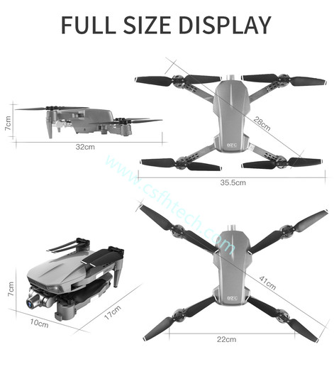 CsfhtechL106Pro RC Drone GPS 4K HD Dual Camera Self-stabilizing Gimbal Professional Aerial Photography Foldable Quadcopter