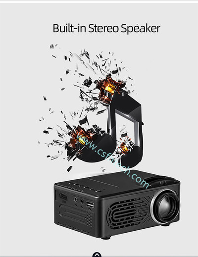 Csfhtech 814 LED Mini Projector Portable Projector With USB Home Media Projector Supports 1080P Player Built-in Speaker