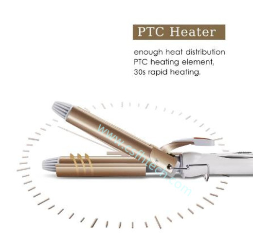 Csfhtech Professional Hair Tools Curling Iron Ceramic Triple Barrel Hair Styler Hair Waver Styling Tools Hair Curlers Electric Curling  