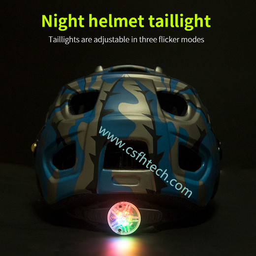 Csfhtech MTB Bicycle Helmet Camouflage Helmet Mountain Road Bike Riding Helmet With Tail Light 