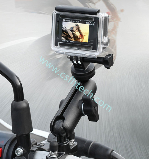 Csfhtech Motorcycle Bike Camera Holder Handlebar Mirror Mount Bracket 1/4 Metal Stand For GoPro Hero8/7/6/5/4/3+ Action Cameras Accessory