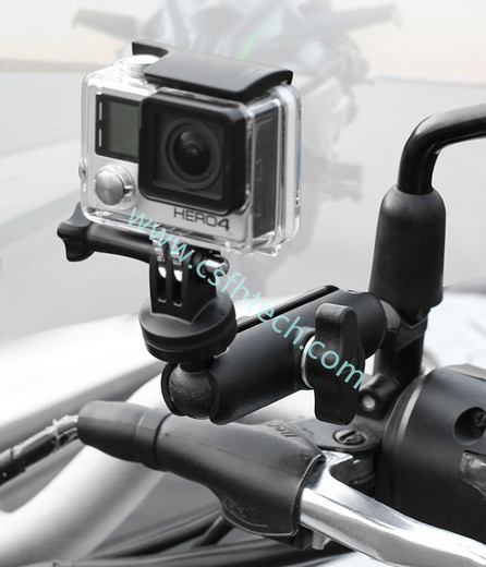 Csfhtech Motorcycle Bike Camera Holder Handlebar Mirror Mount Bracket 1/4 Metal Stand For GoPro Hero8/7/6/5/4/3+ Action Cameras Accessory
